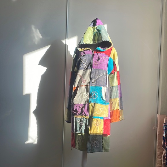 Rising International Large Cozy Hippie Long Zip Up Fall Coat - Picture 1 of 6